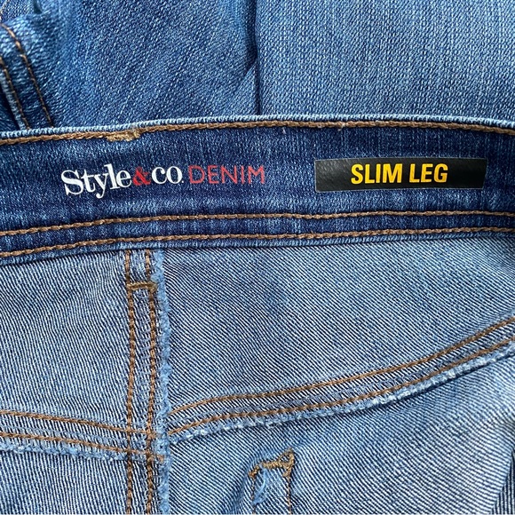 Style & Co Denim Blue Jeans Slim Leg Medium Wash size 12 - Inseam 31" - Picture 5 of 5